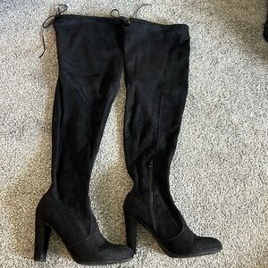 Black knee high boots